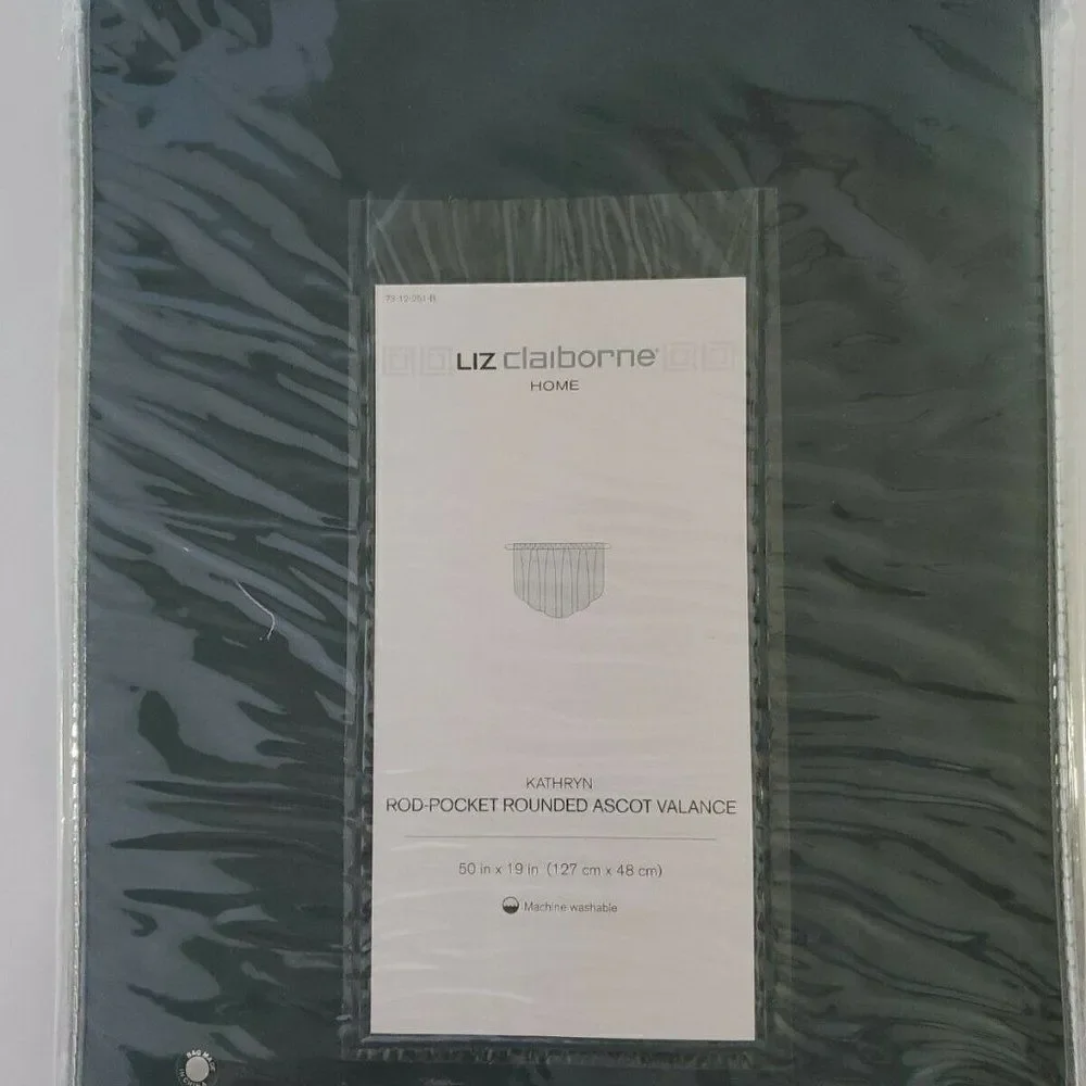 Liz Claiborne Kathryn Rounded Ascot Valance  teal Window Curtain